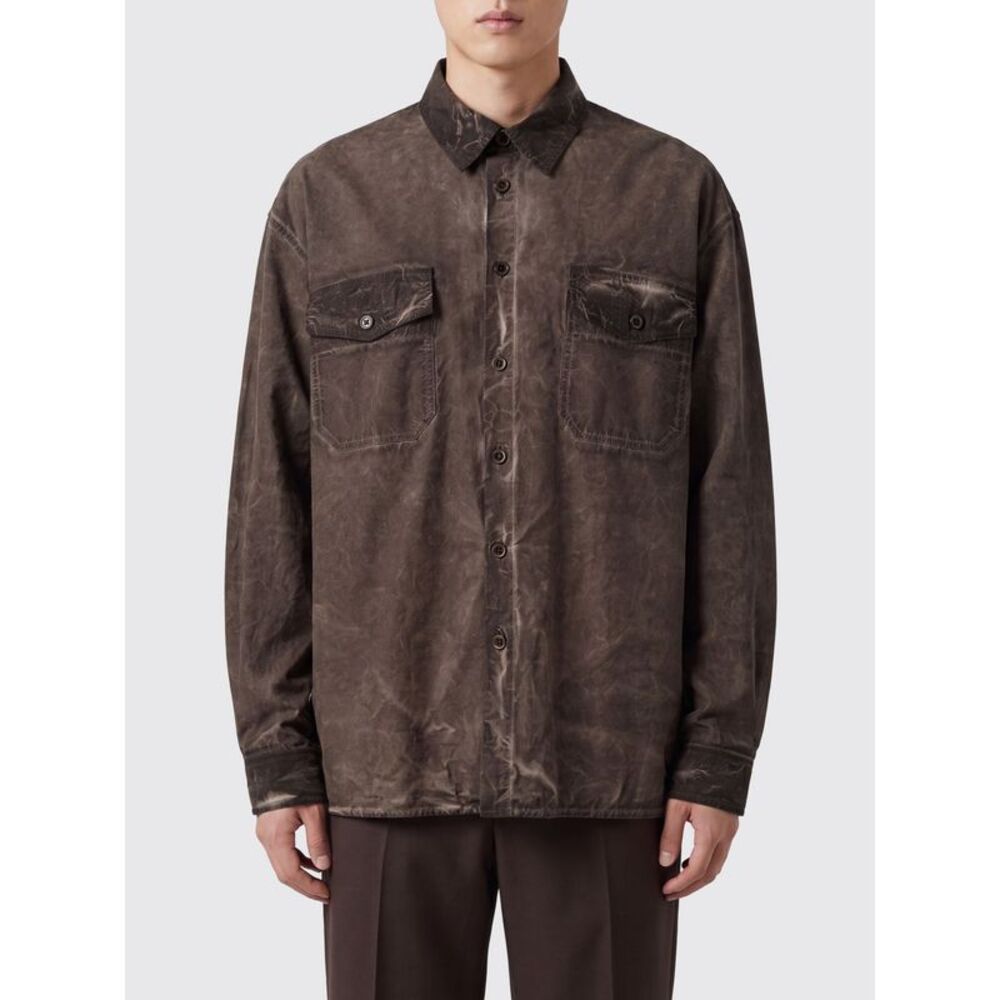 Uma Wang Relaxed Fit Distressed-Effect Cotton Shirt With French Collar